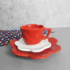 Xicara De Cha Flor 100 ml Vermelho