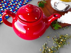 Bule De Cha 700 ml Vermelho Poá
