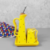 Conjunto Galheteiro Amarelo Poá Preto