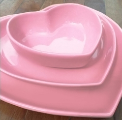 Conjunto Travessa Três Corações Rosa - comprar online