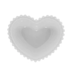 Conjunto 2 Bowls de Porcelana Coração Beads Branco 15cm x 13cm x 5cm - loja online
