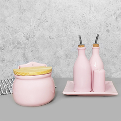 Conjunto Galheteiro E Saleiro Provençal Rosa - comprar online