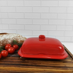 Manteigueira Retangular Baixa Vermelho - comprar online