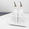 Conjunto Galheteiro Porcelana Bandeja Quadrada Branco Poá