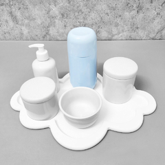 Kit Higiene C/ Garrafa Térmica Azul E Bandeja Nuvem - comprar online