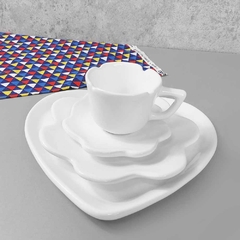 Conjunto Prato Coração Flor Branco na internet