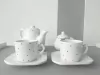 Conjunto Café Provençal 4 Peças Branco Poá