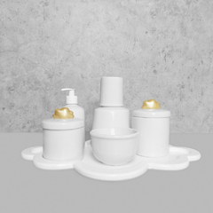 Kit Higiene C/ Moringa Cilindrica E Bandeja Nuvem Gold