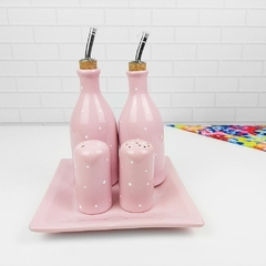 Conjunto Galheteiro Provençal Rosa Poá - comprar online