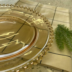 Prato de Cristal Pearl Âmbar 20cm