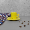 Xícara de Café Provençal 60 ml Amarela Poá Preto