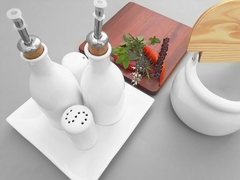 Conjunto Galheteiro E Saleiro Provençal Branco - loja online