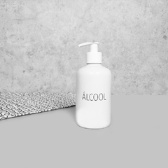 Porta Sabonete Liquido Branco Decorado Words 300 ml