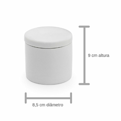 Pote Higiene Pequeno com Tampa Porcelana Branco - Ordalha Ofertas | A Loja da Mesa Posta