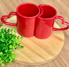 Caneca Dois Corações Vermelha 200 ml - comprar online
