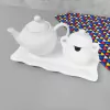 Conjunto Travessa Bule E Açucareiro Branco