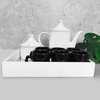 Jogo Café Com Bandeja Quadrada Espelhada Preto