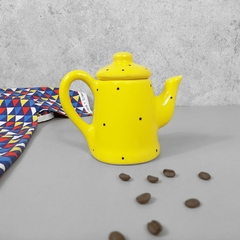 Mini Bule 200 ml Amarelo Poá Preto - comprar online