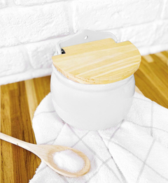 Kit Saleiro e Porta Alho em Cerâmica Branco na internet