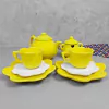 Conjunto De Chá Flor 4 Peças Amarelo