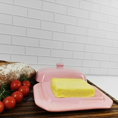 Manteigueira Retangular Baixa Rosa - comprar online