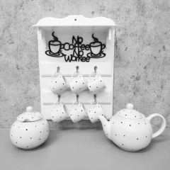 Conjunto no coffee no workee redondo completo poá black