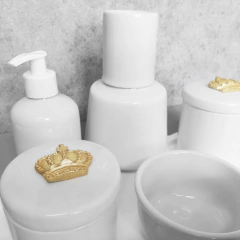 Kit Higiene C/ Moringa Cilindrica E Bandeja Nuvem Coroa Dourada na internet