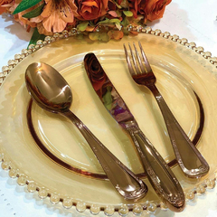 Prato de Cristal Pearl Âmbar 20cm - comprar online