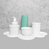 Kit Higiene C/ Garrafa Térmica Verde E Bandeja Nuvem