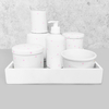 Kit Higiene C/ Moringa Cilindrica E Bandeja Quadrada Nuvem Rosa Poá