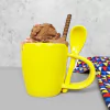 Caneca Com Colher 300 ml Amarela