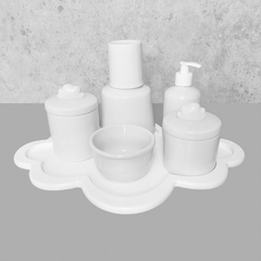 Kit Higiene C/ Moringa Cilindrica E Bandeja Nuvem Branca - comprar online