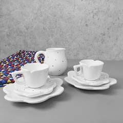 Conjunto Jarra Flor 3 Peças Branco Poá - Ordalha Ofertas | A Loja da Mesa Posta