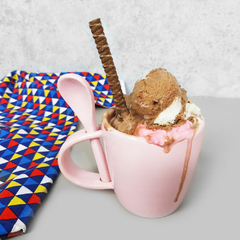 Caneca Com Colher 300 ml Rosa - comprar online