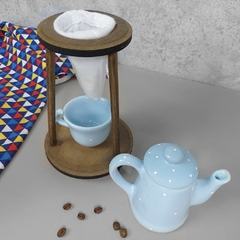 Kit Bule Café Individual Jumbo Azul Poá - comprar online