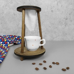 Kit Café Individual Jumbo Branco Poá