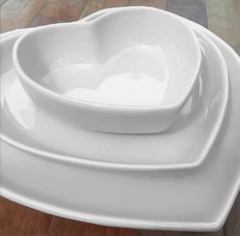 Conjunto Travessa Três Corações Branco - comprar online