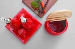 Conjunto Galheteiro E Saleiro Provençal Vermelho - comprar online