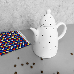 Bule de Café 1000 ml Branco Poá Preto - Ordalha Ofertas | A Loja da Mesa Posta