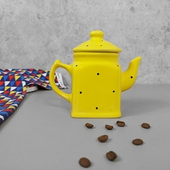 Mini Bule 250 ml Amarelo Poá Preto