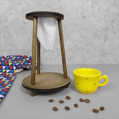 Kit Café Individual Jumbo Amarelo Poá Preto - comprar online