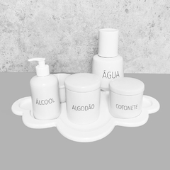 Kit Higiene C/ Moringa Cilindrica E Bandeja Nuvem Words