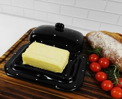 Manteigueira Retangular Baixa Preto Poa - comprar online