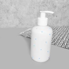 Porta Sabonete Liquido Branco Poá Azul 300 ml - comprar online