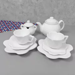 Conjunto De Chá Flor 4 Peças Branco na internet