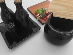 Conjunto Galheteiro E Saleiro Provençal Preto - loja online