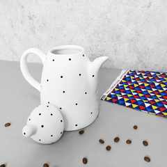 Bule de Café 1000 ml Branco Poá Preto - comprar online
