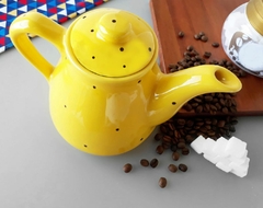 Bule De Café 800 ml Amarelo Poá Preto na internet