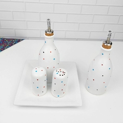 Conjunto Galheteiro Provençal Branco Poá - comprar online
