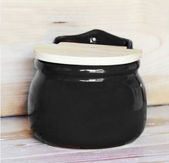 Saleiro Tampa De Madeira 1Kg Preto - comprar online